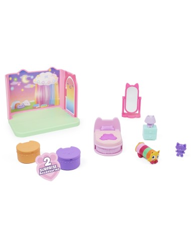 Gabby's Dollhouse , La camera da letto di Cuscigatta, mini playset stanze della casa, giochi per bambini dai 3 anni in su