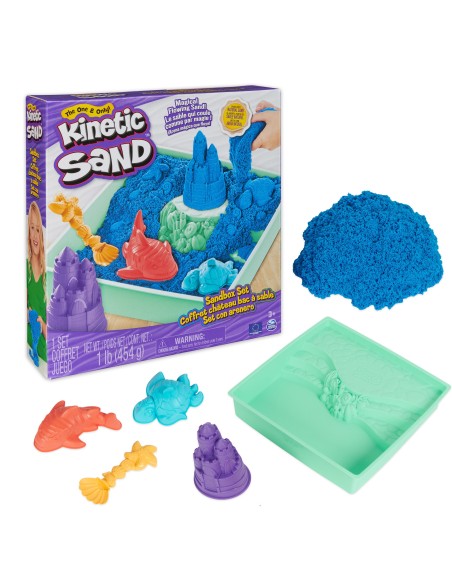 Kinetic Sand , Playset Castelli di Sabbia, Sabbia cinetica con Vaschetta, Sabbia Magica, Sabbia Colorata a Sorpresa 454gr, 3