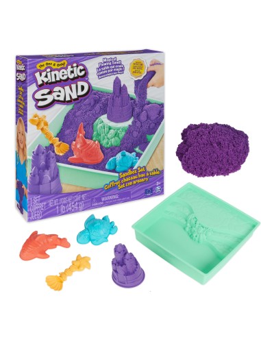 Kinetic Sand , Playset Castelli di Sabbia, Sabbia cinetica con Vaschetta, Sabbia Magica, Sabbia Colorata a Sorpresa 454gr, 3