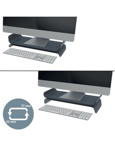 Leitz Ergo Adjustable Monitor Stand 68,6 cm (27") Grigio Scrivania