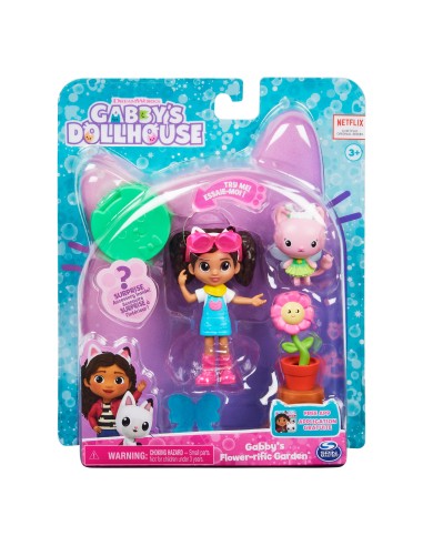 Gabby's Dollhouse , Mini set Giardino floreale, con Gabby e Gattina Fatina, giochi per bambini dai 3 anni in su