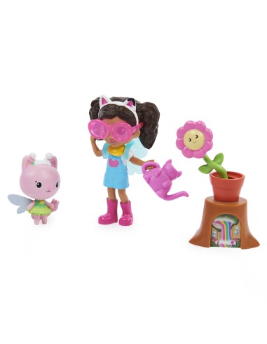 Gabby's Dollhouse , Mini set Giardino floreale, con Gabby e Gattina Fatina, giochi per bambini dai 3 anni in su