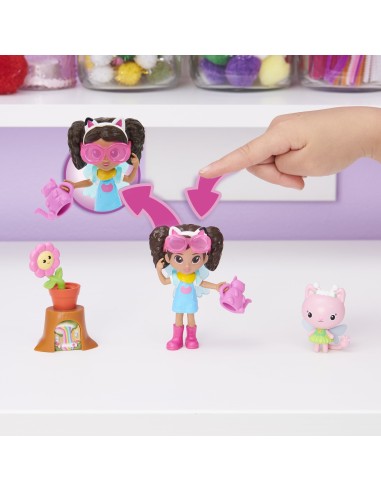 Gabby's Dollhouse , Mini set Giardino floreale, con Gabby e Gattina Fatina, giochi per bambini dai 3 anni in su