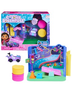 Gabby's Dollhouse , Stanza dei giochi Carlita Purr-ific con la macchinina giocattolo Carlita, accessori, mobili e scatola con