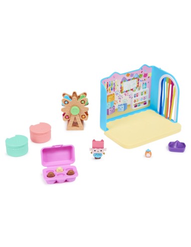 Gabby's Dollhouse , Stanza Baby Box Craft-a-riffic con il personaggio gatto Baby Scatola, accessori, mobili e scatole con