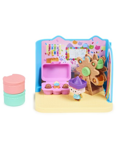 Gabby's Dollhouse , Stanza Baby Box Craft-a-riffic con il personaggio gatto Baby Scatola, accessori, mobili e scatole con