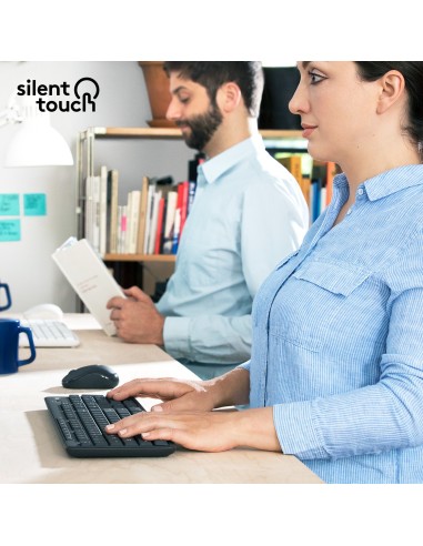 Logitech MK295 Silent Wireless Combo tastiera Mouse incluso USB QWERTY US International Grafite
