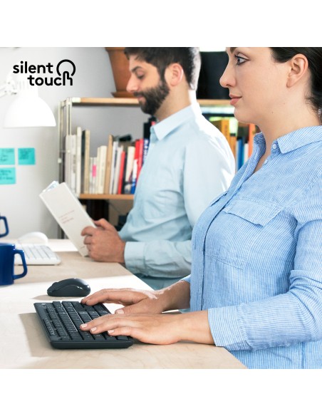 Logitech MK295 Silent Wireless Combo tastiera Mouse incluso USB QWERTY US International Grafite
