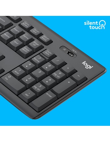 Logitech MK295 Silent Wireless Combo tastiera Mouse incluso USB QWERTY US International Grafite