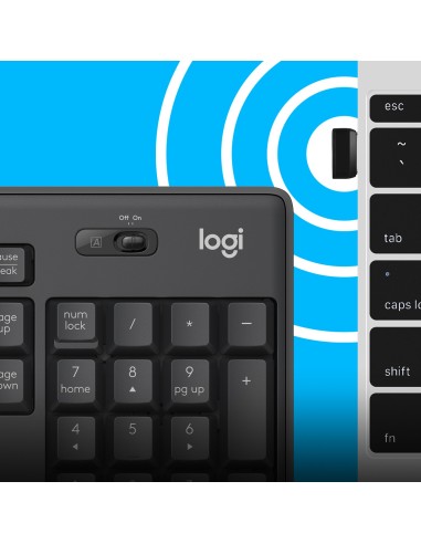 Logitech MK295 Silent Wireless Combo tastiera Mouse incluso USB QWERTY US International Grafite