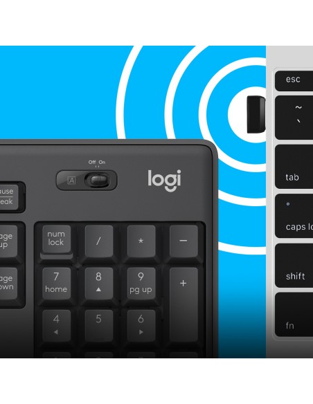 Logitech MK295 Silent Wireless Combo tastiera Mouse incluso USB QWERTY US International Grafite