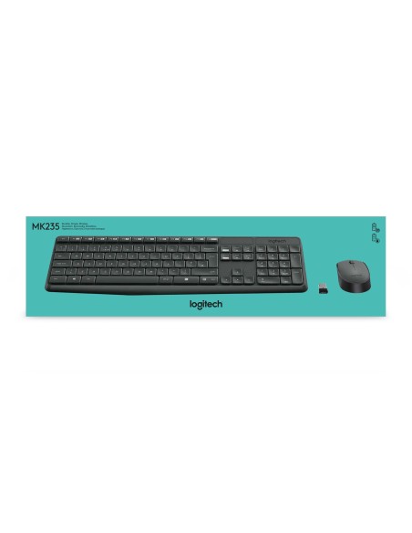Logitech MK235 tastiera Mouse incluso USB QWERTZ Tedesco Grigio