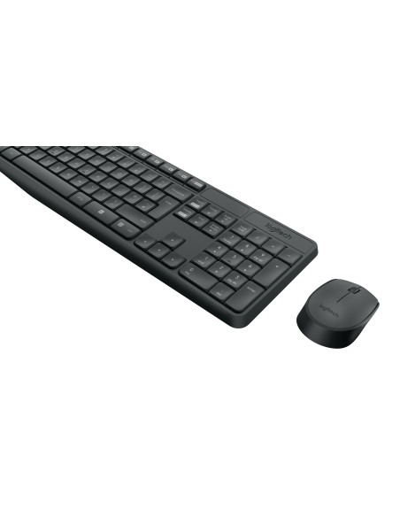 Logitech MK235 tastiera Mouse incluso USB QWERTZ Tedesco Grigio