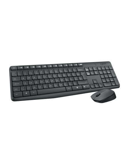 Logitech MK235 tastiera Mouse incluso USB QWERTZ Tedesco Grigio