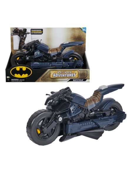 DC Comics , Veicolo Batman Adventures 2 in 1, Batcycle Trasformabile, Macchina Batman Compatibile con Tutte le Action Figure