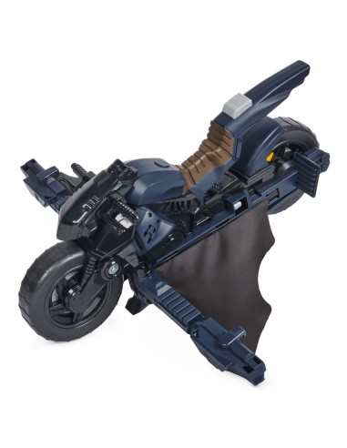 DC Comics , Veicolo Batman Adventures 2 in 1, Batcycle Trasformabile, Macchina Batman Compatibile con Tutte le Action Figure
