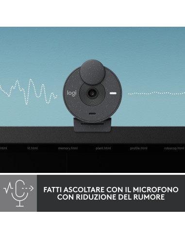 Logitech Brio 300 webcam 2 MP 1920 x 1080 Pixel USB-C Grafite