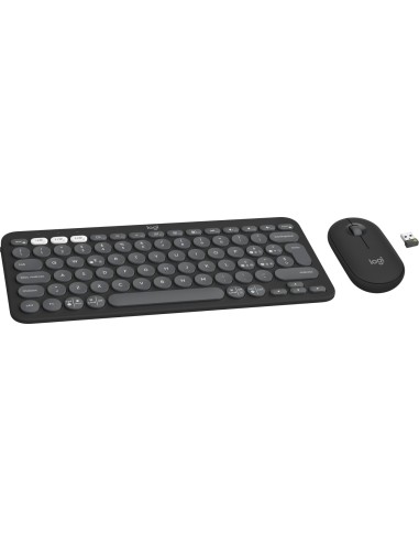 Logitech Pebble 2 Combo tastiera Mouse incluso RF senza fili + Bluetooth QWERTY Indiano Grafite