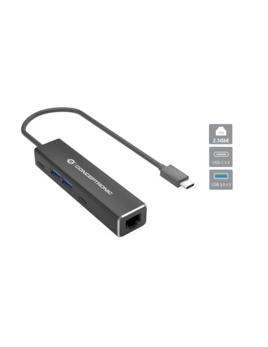 Conceptronic ABBY14B replicatore di porte e docking station per laptop Cablato USB 3.2 Gen 1 (3.1 Gen 1) Type-C Grigio