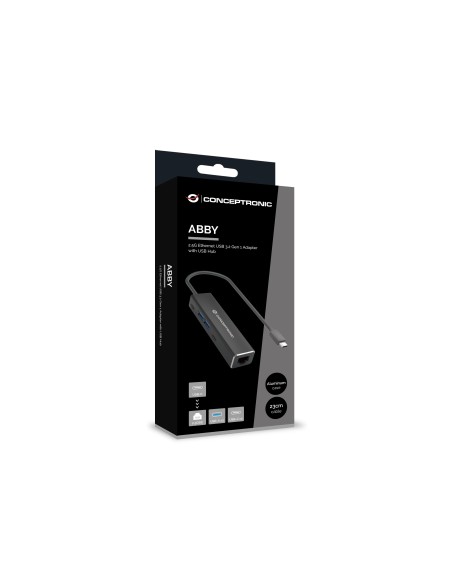 Conceptronic ABBY14B replicatore di porte e docking station per laptop Cablato USB 3.2 Gen 1 (3.1 Gen 1) Type-C Grigio