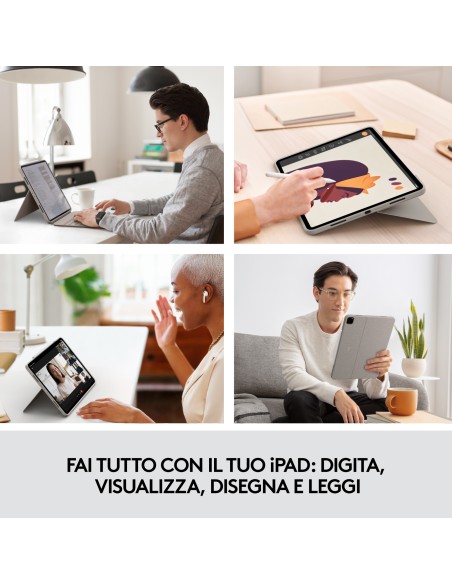 Logitech Combo Touch Custodia con Tastiera per iPad Pro 12,9 pollici (5a gen - 2021) - Tastiera Retroilluminata Rimovibile,