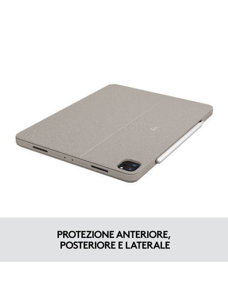 Logitech Combo Touch Custodia con Tastiera per iPad Pro 12,9 pollici (5a gen - 2021) - Tastiera Retroilluminata Rimovibile,