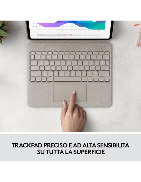 Logitech Combo Touch Custodia con Tastiera per iPad Pro 12,9 pollici (5a gen - 2021) - Tastiera Retroilluminata Rimovibile,