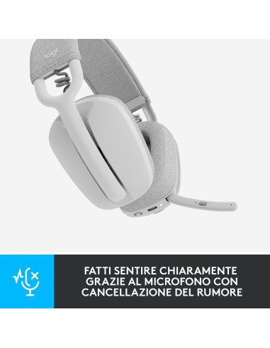 Logitech Zone Vibe 100 Auricolare Wireless A Padiglione Musica e Chiamate Bluetooth Bianco