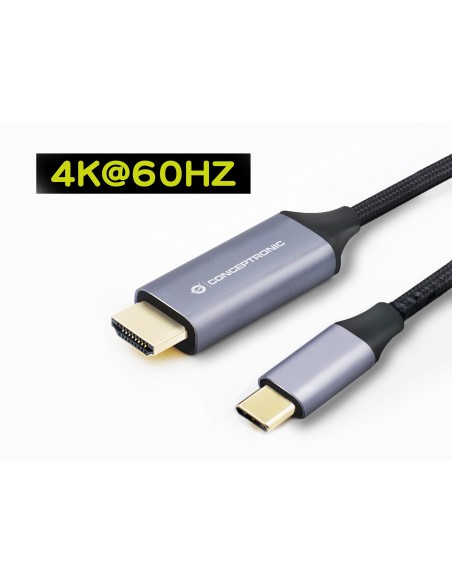 Conceptronic ABBY10G cavo e adattatore video 2 m USB tipo-C HDMI Grigio