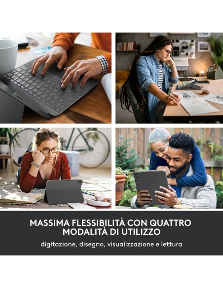 Logitech Combo Touch Grigio Smart Connector QWERTY Italiano