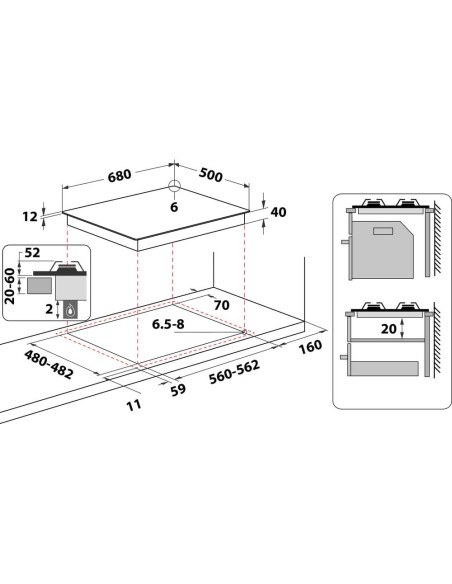 Indesit BB 752  I (AN) Antracite Da incasso 68 cm Gas 5 Fornello(i)