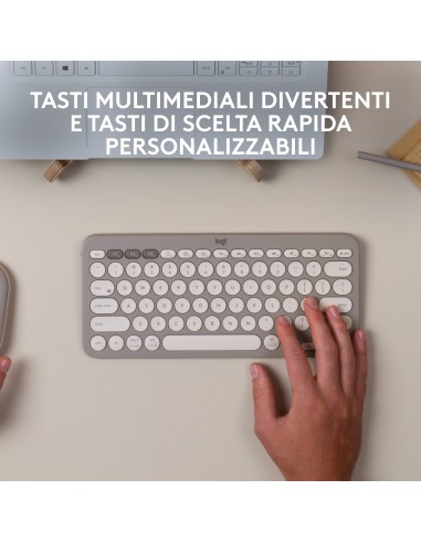 Logitech K380 tastiera Bluetooth QWERTY Italiano Sabbia