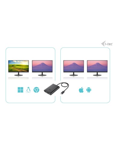 i-tec USB-C Dual 4K 60Hz (single 8K 30Hz) DP Video Adapter