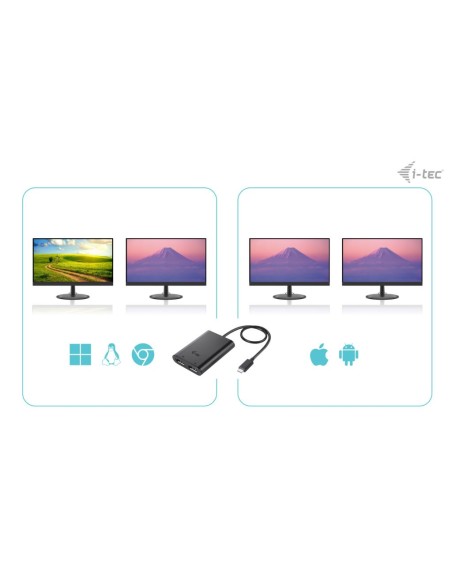 i-tec USB-C Dual 4K 60Hz (single 8K 30Hz) DP Video Adapter