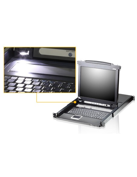 ATEN Switch KVM LCD a binario singolo PS 2-USB VGA a 8 porte