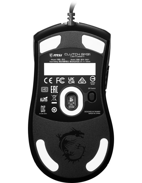 MSI CLUTCH GM31 LIGHTWEIGHT mouse Mano destra USB tipo A Ottico 12000 DPI