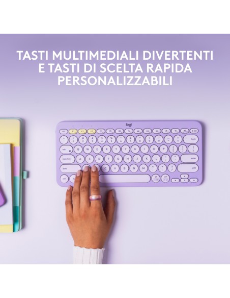Logitech K380 tastiera Bluetooth QWERTY Italiano Lavanda
