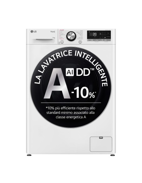 LG F4R7011TSWC Lavatrice 11kg AI DD, Classe A-10%, 1400 giri, TurboWash, Vapore