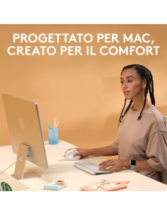 Logitech Lift for Mac mouse Mano destra RF senza fili + Bluetooth Ottico 4000 DPI