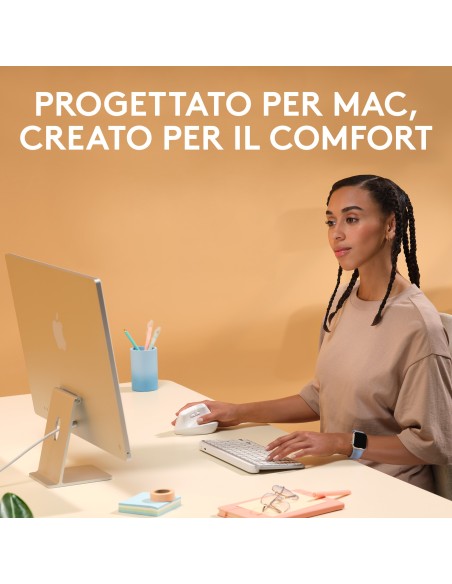 Logitech Lift for Mac mouse Mano destra RF senza fili + Bluetooth Ottico 4000 DPI