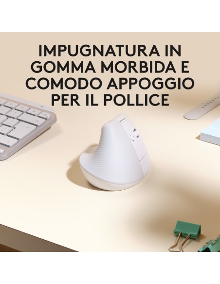 Logitech Lift for Mac mouse Mano destra RF senza fili + Bluetooth Ottico 4000 DPI