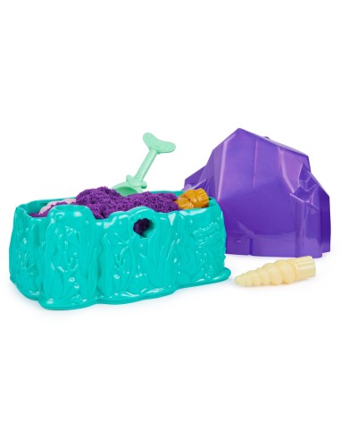 Kinetic Sand , Playset il Cristallo della Sirenetta, Sabbia Colorata, Sabbia Cinetica 481 g, Accessori per Scavare e Scoprire,
