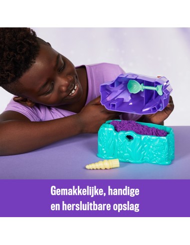 Kinetic Sand , Playset il Cristallo della Sirenetta, Sabbia Colorata, Sabbia Cinetica 481 g, Accessori per Scavare e Scoprire,