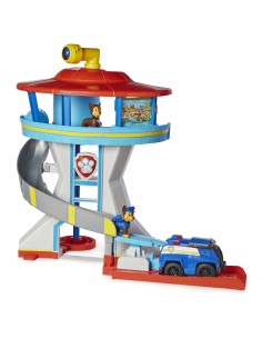 PAW Patrol Quartier Generale, Set di gioco Torre di Controllo, 2 Personaggi di Chase, auto della polizia di Chase e accessori, 2