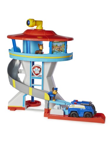 PAW Patrol Quartier Generale, Set di gioco Torre di Controllo, 2 Personaggi di Chase, auto della polizia di Chase e accessori,