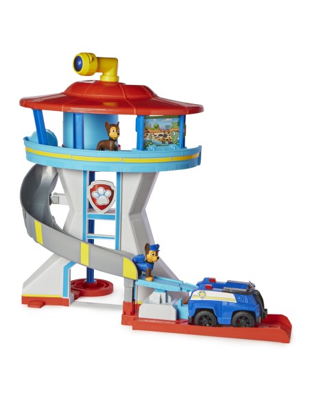 PAW Patrol Quartier Generale, Set di gioco Torre di Controllo, 2 Personaggi di Chase, auto della polizia di Chase e accessori,