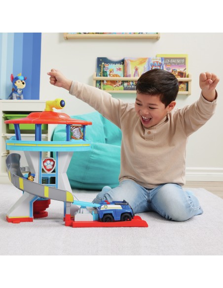 PAW Patrol Quartier Generale, Set di gioco Torre di Controllo, 2 Personaggi di Chase, auto della polizia di Chase e accessori,