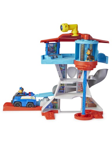 PAW Patrol Quartier Generale, Set di gioco Torre di Controllo, 2 Personaggi di Chase, auto della polizia di Chase e accessori,