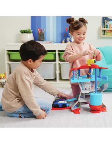 PAW Patrol Quartier Generale, Set di gioco Torre di Controllo, 2 Personaggi di Chase, auto della polizia di Chase e accessori,