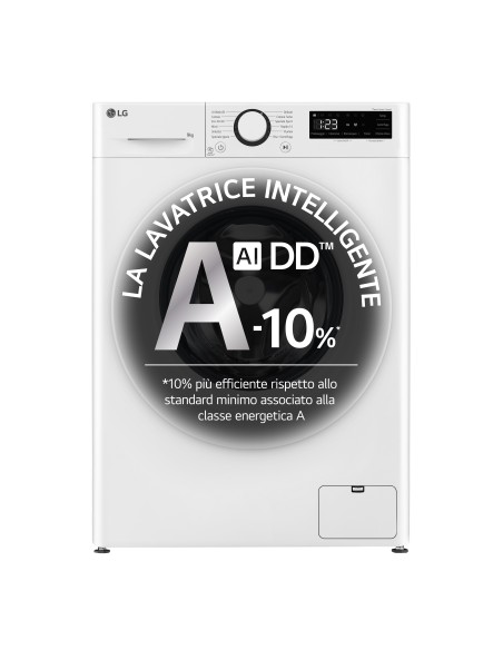LG F4R3009NNWW Lavatrice 9kg AI DD, Classe A-10%, 1400 giri, Lavaggio con AI